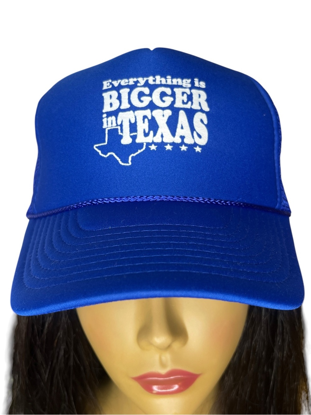 Retro Nissun Everything Is Bigger in Texas Blue Trucker Snapback Hat